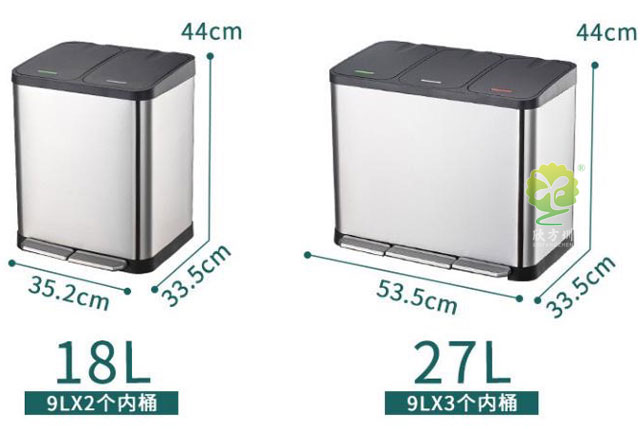27L腳踏不銹鋼室內(nèi)3分類(lèi)垃圾桶